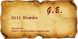 Gill Bianka névjegykártya